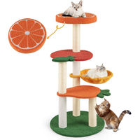 Produktbild von Northix Kratzbaum mit Obstmotiv und Sisal-Kratzstämmen in Orange, 100 cm
