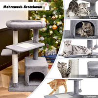 Produktbild von Northix Kratzbaum mit Sisalstämmen und Plüschoberfläche in Grau