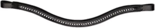 Produktbild von Norton Club Anatomisch geformtes Stirnband für Pferde aus Leder in Schwarz mit Diamanten