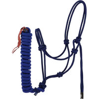 Produktbild von Norton Duo Pferdehalfter und Longe Set aus Seil in Blau für Warmblut