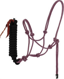 Produktbild von Norton Duo Pferdehalfter und Longe Set aus Seil in Rosa Bunt