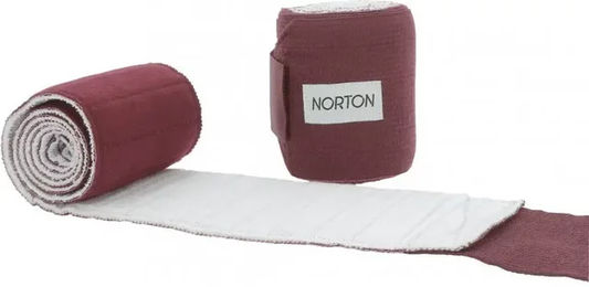 Norton Gamaschen aus Leder für Pferde in Weiß und Rot – Bild 1 von 3