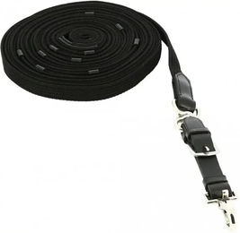 Produktbild von Norton Longe für Pferde in Schwarz mit Leder und Büffelleder Handschlaufe 10 m