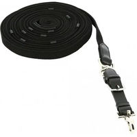 Produktbild von Norton Longe für Pferde in Schwarz mit Leder und Büffelleder Handschlaufe 10 m