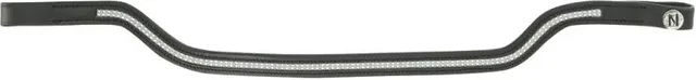 Produktbild von Norton Pro Shape Stirnband für Pferde aus Leder in Schwarz und Weiß