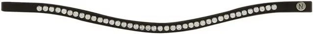 Produktbild von Norton Pro Stirnband für Pferde aus Leder mit Strass in Schwarz