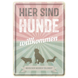Produktbild von Nostalgic-Art Blechpostkarte Hunde willkommen
