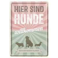 Produktbild von Nostalgic-Art Blechpostkarte Hunde willkommen