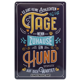 Produktbild von Nostalgic-Art Blechschild Wenn zuhause ein Hund wartet 20 x 30 cm