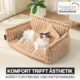 noviclass Chaffar Hundebett und Katzensofa aus Cord in Beige Größe M 80cm – Bild 1 von 11