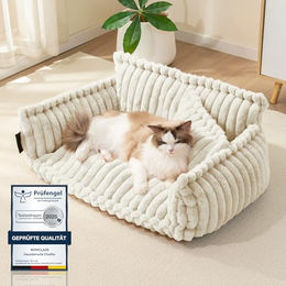 noviclass Chaffar Hundebett und Katzensofa aus Cord in Beige Größe M 80cm – Bild 1 von 12