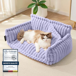 noviclass Chaffar Hundebett und Katzensofa aus Cord in Lila Größe M 80cm – Bild 1 von 12
