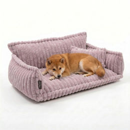 noviclass Hundebett Chaffar Haustiersofa aus Cord für erwachsene Hunde – Bild 1 von 2