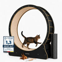 Produktbild von noviclass Katzenlaufrad Baghira XXL aus Holz 120cm Innendurchmesser Schwarz Beige