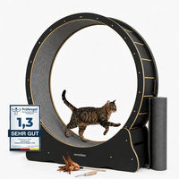 Produktbild von noviclass Katzenlaufrad Baghira XXL aus Holz 120cm Innendurchmesser Schwarz Grau