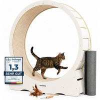 Produktbild von noviclass Katzenlaufrad Baghira XXL aus Holz 120cm Innendurchmesser Weiß Beige