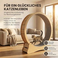 Produktbild von noviclass Katzenlaufrad Baghira XXL aus Holz mit 132cm Durchmesser für große Katzen