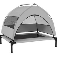 Produktbild von Novzep Erhöhtes Hundebett für mittelgroße Hunde mit Dach und Stahlrahmen aus Oxford-Gewebe 76x61x70cm