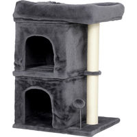 Produktbild von Novzep Katzenkratzbaum Kompakt mit Sisal aus Plüsch und Holzspanplatte in Grau und Creme