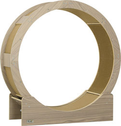 Novzep Katzenlaufrad mit Bremse und Kratzmatte in Walnuss-Optik, 91 cm – Bild 1 von 2