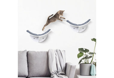 Novzep Katzenwandliege mit Fleece für Katzen in Grau – Bild 1 von 2