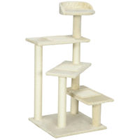 Produktbild von Novzep Kratzbaum Beige 100 cm Katzenturm mit Sisalstämmen und großer Plattform für kleine und mittelgroße Katzen