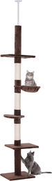 Novzep Kratzbaum Deckenhoch höhenverstellbar mit Sisalsäulen Braun 40 x 34 x 230-260 cm – Bild 1 von 2