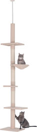 Novzep Kratzbaum Deckenhoch höhenverstellbar mit Sisalsäulen in Beige 40 x 34 x 230-260 cm – Bild 1 von 1