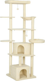 Novzep Kratzbaum für 2-3 Katzen, 2 Meter hoch, beige, mit Höhle, Hängematte und Sisal-Kratzpfosten – Bild 1 von 1