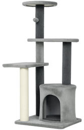 Novzep Kratzbaum für Katzen 103 cm mit Katzenhöhle und Sisal-Kratzsäulen in Grau – Bild 1 von 1