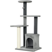 Produktbild von Novzep Kratzbaum für Katzen 103 cm mit Katzenhöhle und Sisal-Kratzsäulen in Grau