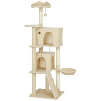 Produktbild von Novzep Kratzbaum für Katzen 160 cm mit Hängematte, Höhle und Sisalstämmen in Beige