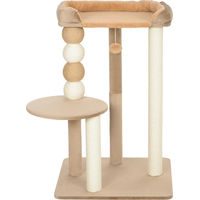 Produktbild von Novzep Kratzbaum für Katzen in Braun mit 2 Etagen, Spielball und Kratzstämmen aus Jute und Polyester, 56 x 54 x 86 cm
