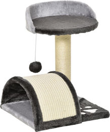 Novzep Kratzbaum für Katzen mit Höhle, Spielball und Sisal-Seil, 46 cm, Dunkelgrau – Bild 1 von 3