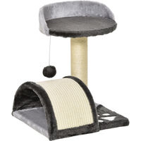 Produktbild von Novzep Kratzbaum für Katzen mit Höhle, Spielball und Sisal-Seil, 46 cm, Dunkelgrau