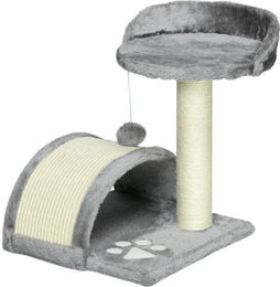 Novzep Kratzbaum für Katzen mit Höhle, Spielball und Sisal-Seil, 46 cm, Grau – Bild 1 von 3