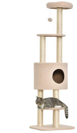 Novzep Kratzbaum für Katzen mit Höhle und Spielzeug 148 cm hoch – Bild 1 von 1