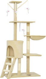 Novzep Kratzbaum für Katzen mit Höhle und Spielzeug in Beige – Bild 1 von 1