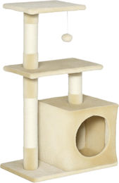 Novzep Kratzbaum für Katzen mit Katzenhöhle und Sisal-Kratzsäulen, 81,5 cm, Beige – Bild 1 von 1