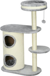 Novzep Kratzbaum für Katzen mit Sisal-Seilpfosten und Plüsch in Grau, 59x35x100 cm – Bild 1 von 1