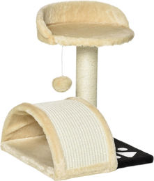 Novzep Kratzbaum für Katzen mit Spielbällen und Sisal-Kratzstangen in Beige 35,5 x 37 x 46 cm – Bild 1 von 3