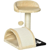 Produktbild von Novzep Kratzbaum für Katzen mit Spielbällen und Sisal-Kratzstangen in Beige 35,5 x 37 x 46 cm