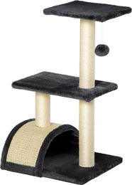Novzep Kratzbaum für kleine bis mittelgroße Katzen, 72 cm Katzenturm aus Holz und Sisal mit Plüschballen und Plattform, Grau – Bild 1 von 3