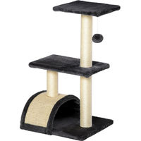 Produktbild von Novzep Kratzbaum für kleine bis mittelgroße Katzen, 72 cm Katzenturm aus Holz und Sisal mit Plüschballen und Plattform, Grau