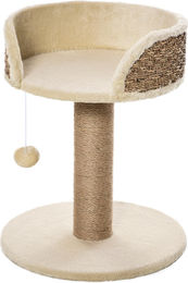 Novzep Kratzbaum Katzenbett mit Spielball in Natur und Cremeweiß 40 x 40 x 49 cm – Bild 1 von 2