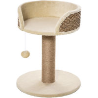 Produktbild von Novzep Kratzbaum Katzenbett mit Spielball in Natur und Cremeweiß 40 x 40 x 49 cm