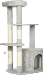 Novzep Kratzbaum Katzenturm 114 cm Hellgrau mit Höhle und Sisalstämmen für Katzen – Bild 1 von 1