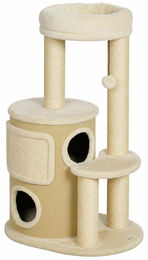 Novzep Kratzbaum mit 2-stöckiger Kratztonne und Sisal-Kratzpfosten für Katzen bis 5kg – Bild 1 von 1