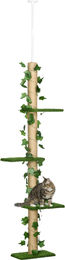 Novzep Kratzbaum mit Deckenspanner höhenverstellbar 202-242 cm in Grün/Gelb aus Spanplatte – Bild 1 von 2