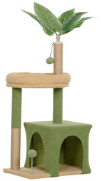 Novzep Kratzbaum mit Höhle und Katzenbett im Blätter-Design für Katzen bis 5 kg – Bild 1 von 1